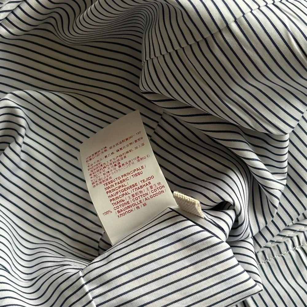 MARNI Striped Pleated Peplum Belted Cotton Top — IT 42 (US 6–8) - Picture 11 of 12